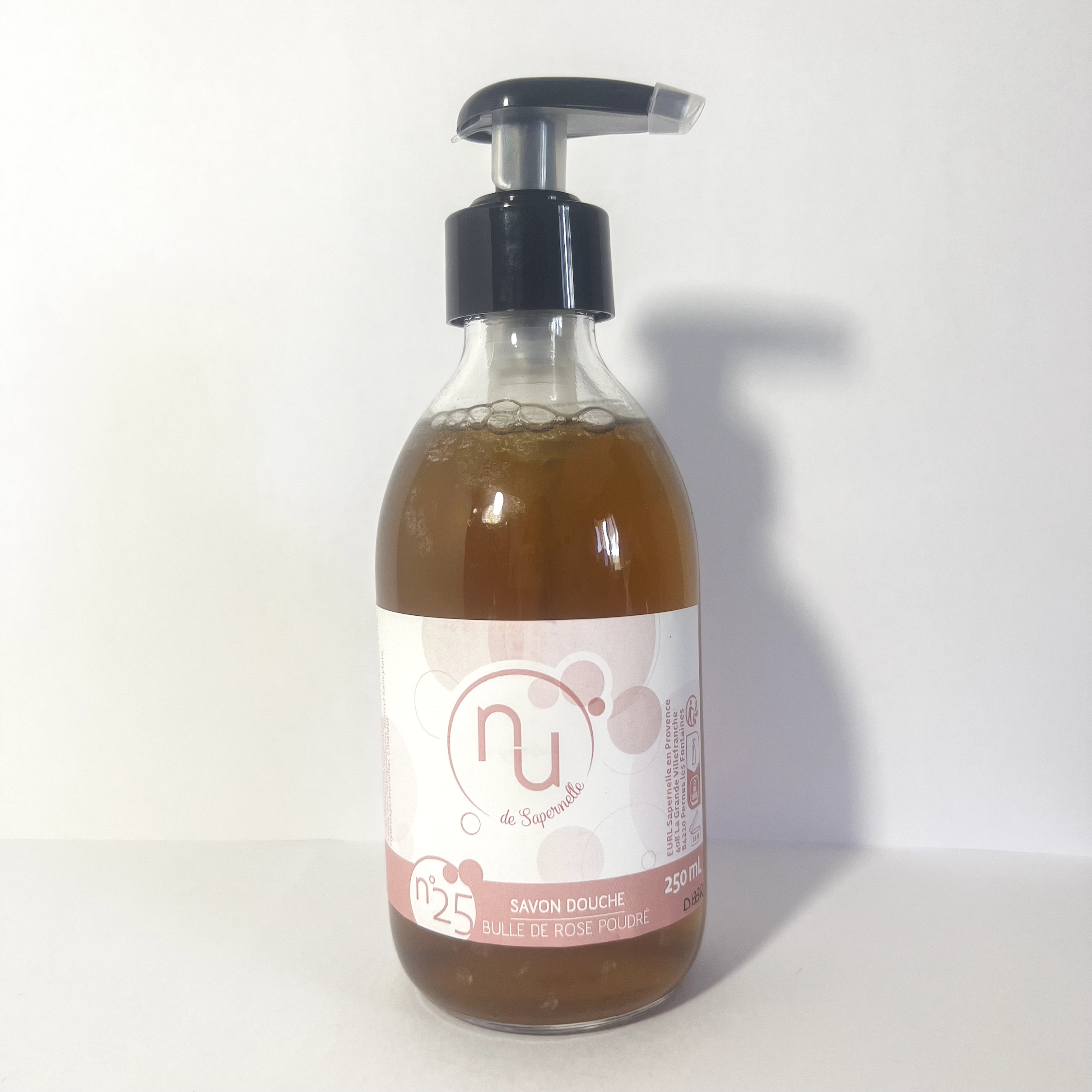 savon liquide rose poudré