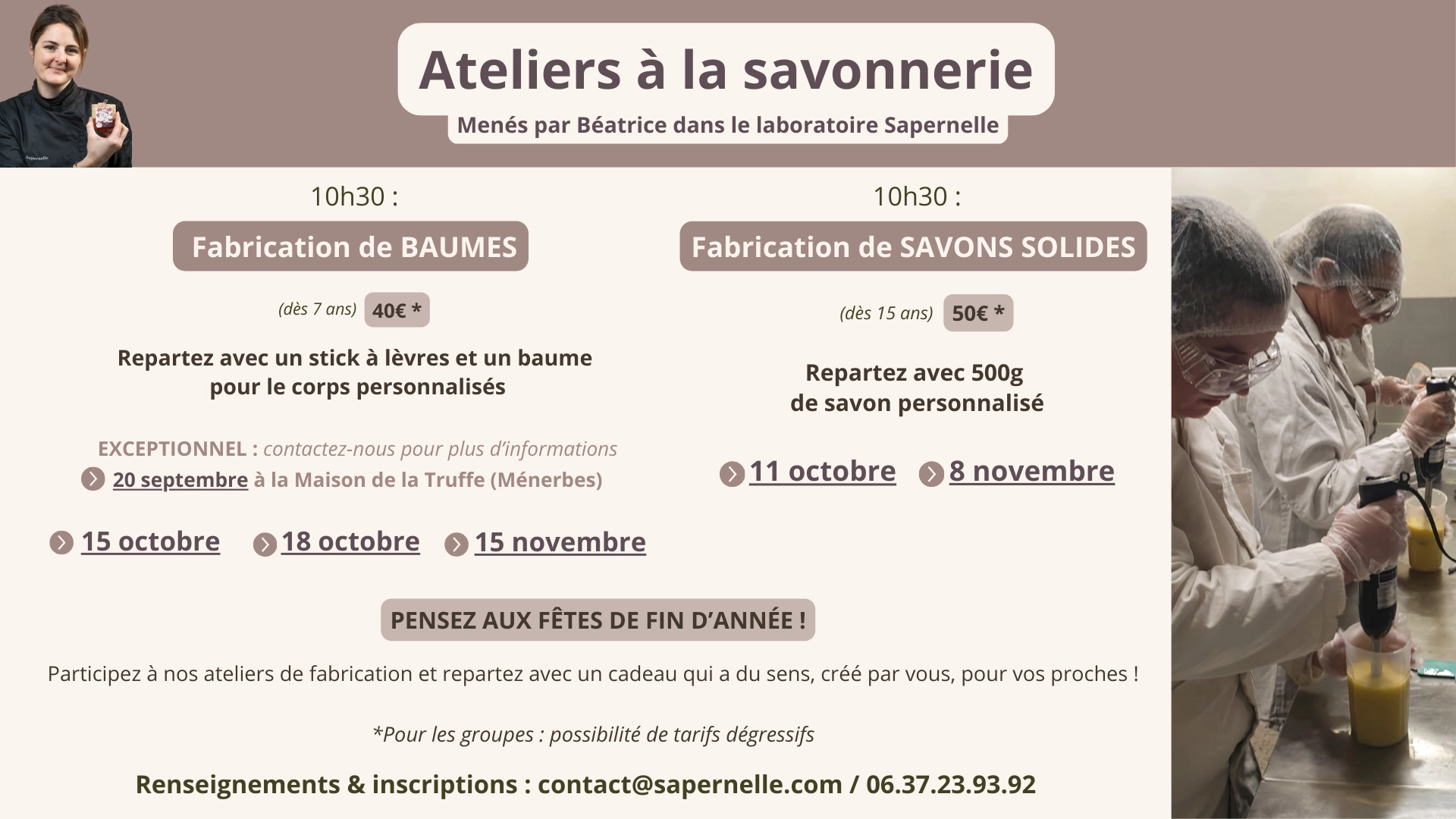 bannière ateliers au labo