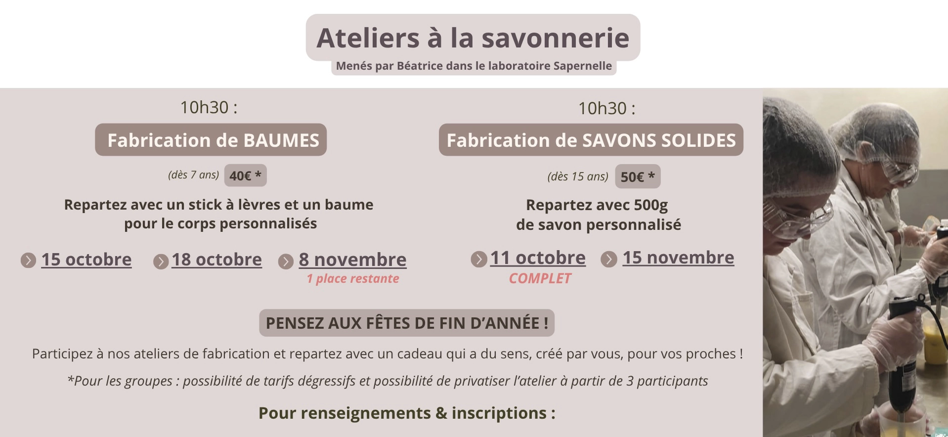 ateliers savonnerie